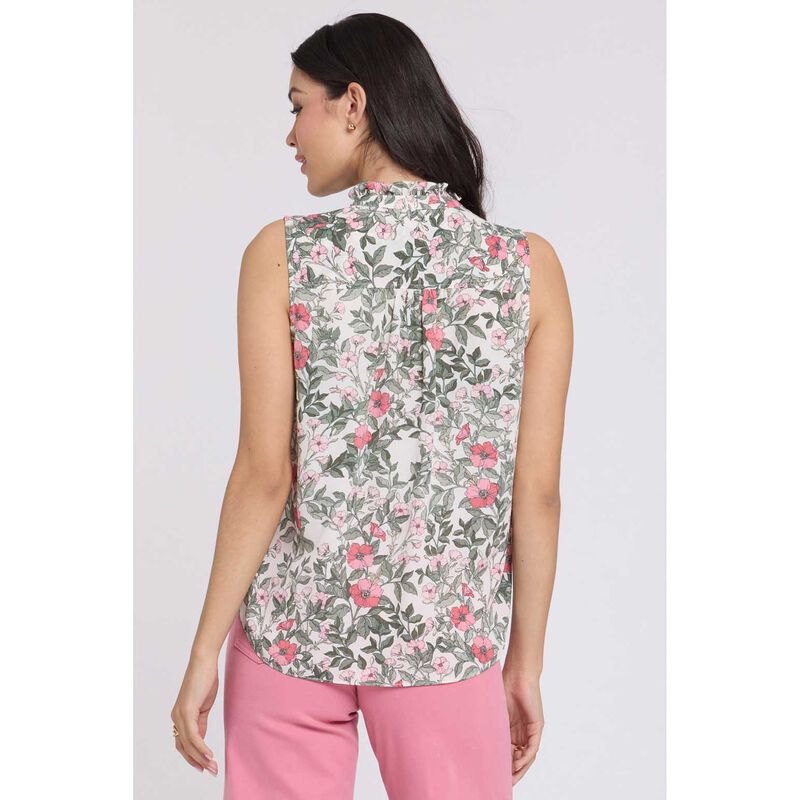 NYDJ Sleeveless Ruffle Neck Blouse image number 1